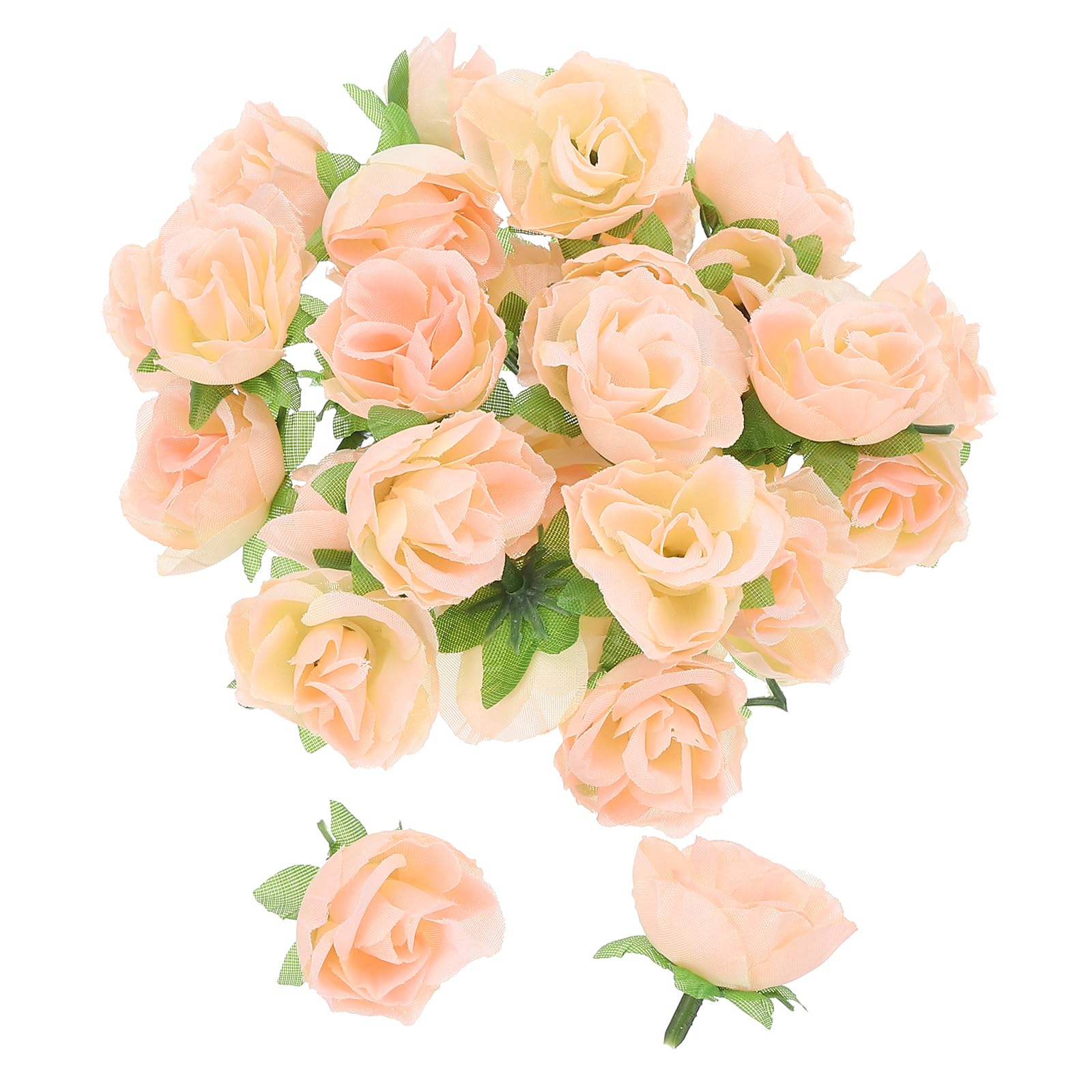 PATIKIL Mini Rose Artificial Flowers Bulk 1.2 Inch, 50 Pcs Silk Cloth Small Fake Flower Heads for Wedding Crafts Home Decor Decoration Party, Fleshy Pink