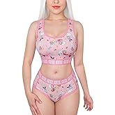 Littleforbig Women Cotton Camisole and Panties Sports Loungewear Usagi Cute & Cozy Bralette Set