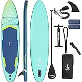 11”32“6 Premium Inflatable Stand Up Paddle Boards with Durable SUP Paddle Board Accessories Wide Stable Design Includes Backpack Required Parts Non-Slip Comfort Deck for Youth & Adults