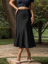 Women's Satin High Waist Hidden Elasticized