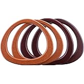 PH PandaHall D Shape Purse Handle, Wooden Bag Handles Replacement Smooth Handbag Handle Decorative Handles for Straws Beach Canvas Handbags Macrame Crocheted Purse Making, 4 Pack