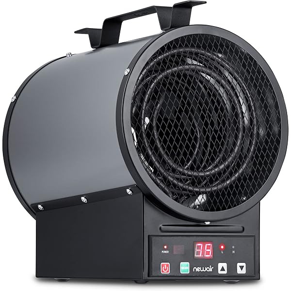 Amazon.com: Newair Electric Garage Heater, Adjustable Ceiling/Wall Mounted  with Tilt Head, Heats up to 500 sq. ft. of Space | Electric Heater for  Heating Garages, Workshops, Warehouses, Job Sites, and More :