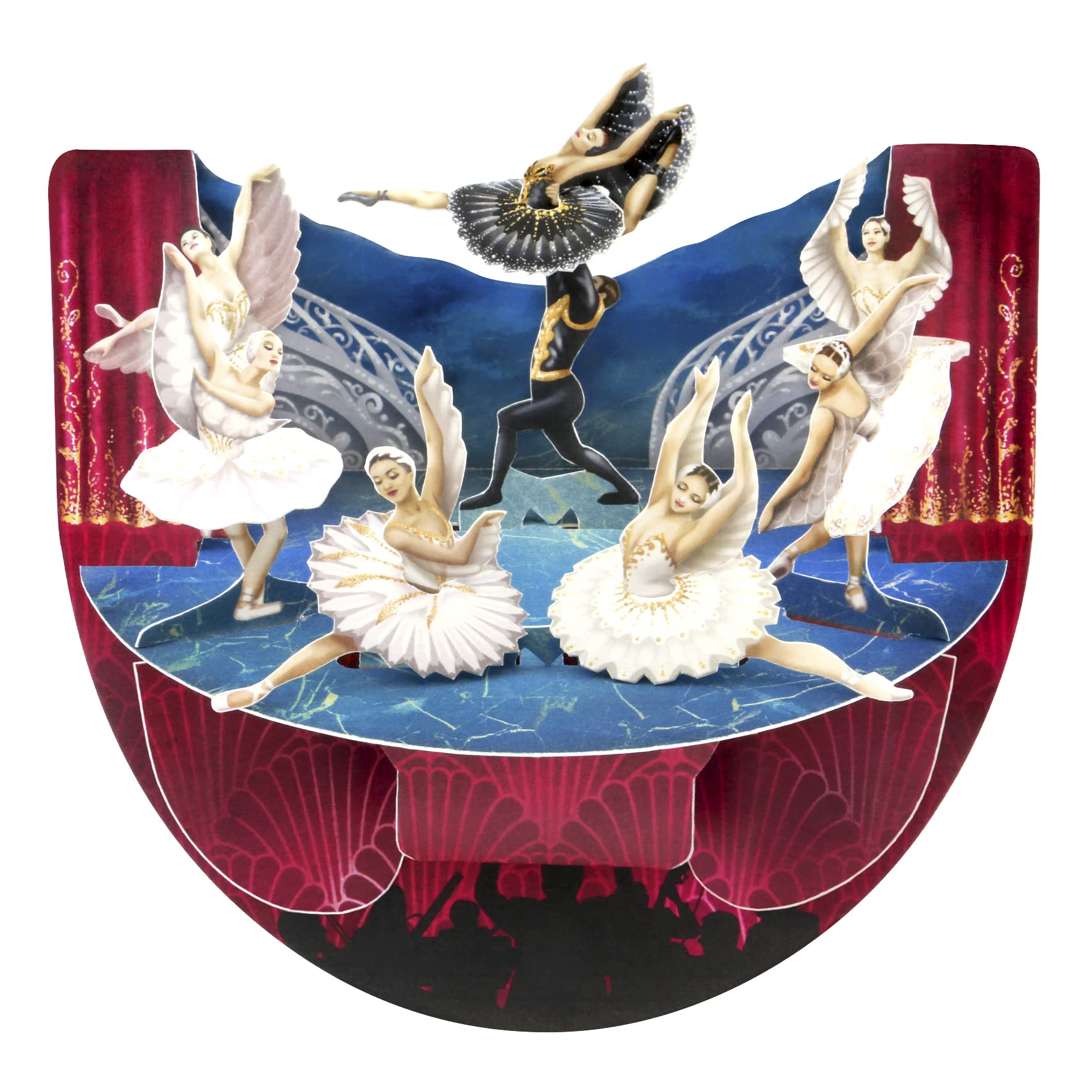 SANTORO Popnrock, 3D Pop Up Greeting Card - Swan Lake Ballet - for Her, for Mum, Birthday, Mothers Day