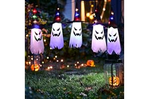 AECCN Halloween Decorations Outdoor, Glowing Ghost Witch Hat String Lights Decor Outside, Long Life & High Light, Indoor Halloween Lights for Porch and Courtyard Tree Decorations(5-Pack)