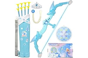 GirliGlee Frozen Toys for Girls,Bow and Arrow Set for Kids, Archery Set with 8 Suction Cup Arrows and LED Lights,Frozen Toys Christmas Princess Accessories Set for Girls Ages 3 4 5 6 7 8 9 10+