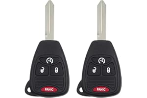 Replacement Key Fob Remote Start for Dodge Caliber (2010-2012), Nitro (2007-2011), 4-Button Automotive Keyless Entry Transmit