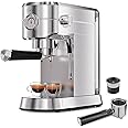 Gevi Espresso Machine 20 Bar with Portafilter for Nespresso Original Capsules and Coffee Powder, Professional Espresso Maker with Milk Frother for Cappuccino, Latte, Compact Espresso Coffee Machine