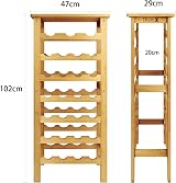 Dripex Bamboo 7-Tier Free Standing Wine Rack 24-27 Bottles 102cm view 2