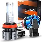 SEALIGHT H11 H8 LED Fog Light Bulb, S2S Series 800% Brighter 6500K H11 Fog Light Bulb 1:1 Size, 50000+ Hours Lifespan H16 LED Bulb, Pack of 2