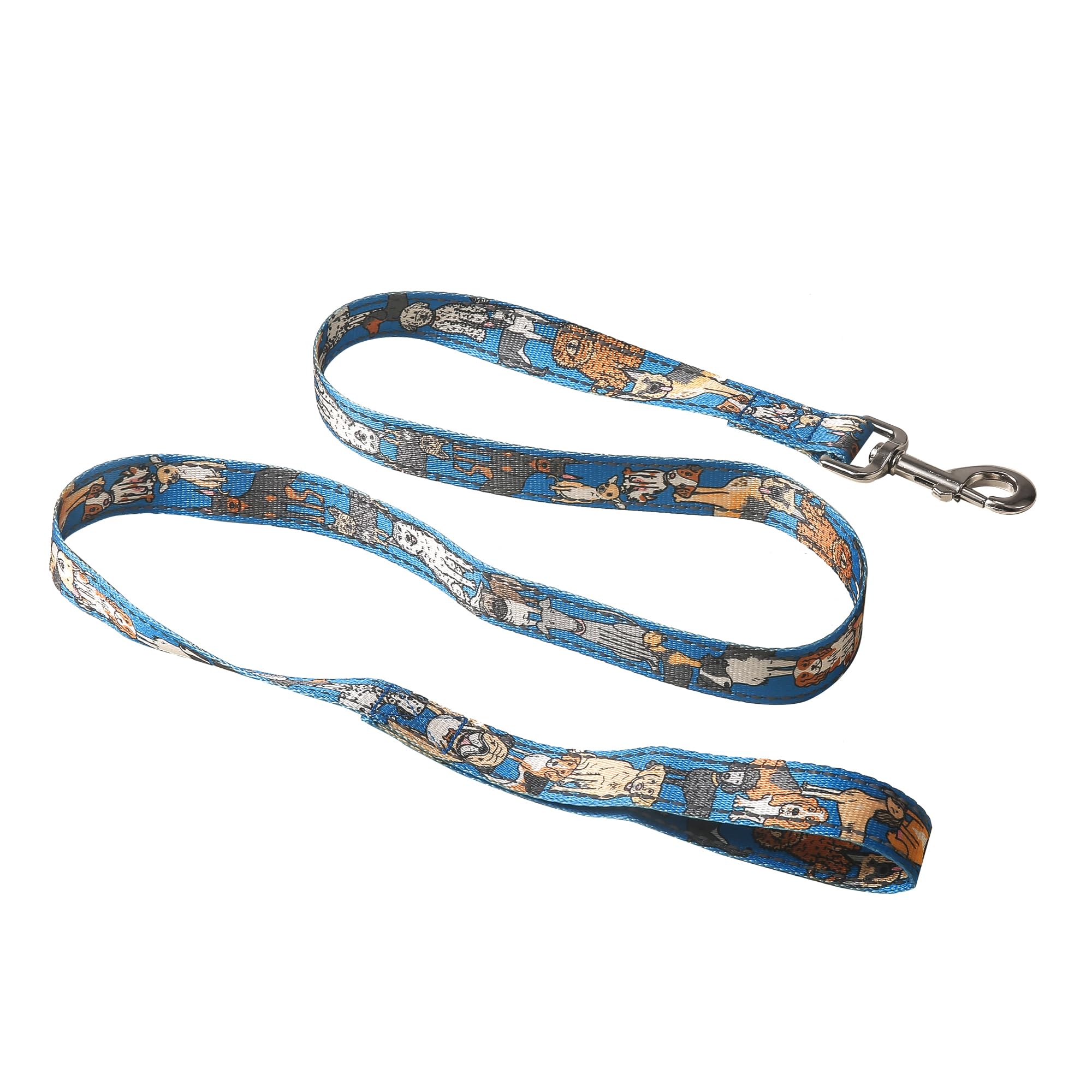 Eco Chic Recycled Dog Lead Double Sided Reflective Machine Washable Pet Leash (Dogs Blue Medium/Large)
