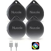 Nutale Bluetooth Android Tracker Tags,USB-C Rechargeable Key Finder(4Black) | [Google Certified] Android Tags-4 pack Compatible with FindHub, Item Finder, Luggage Trackers for Android Phone only (4Black)
