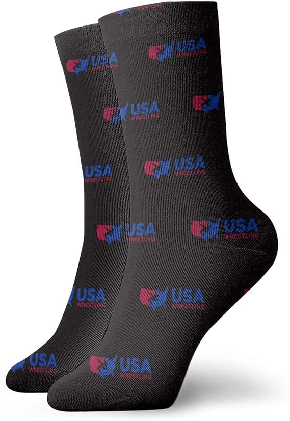 Usa Wrestling Womens Winter Sports Socks Round Neck Socks Warm Hiking