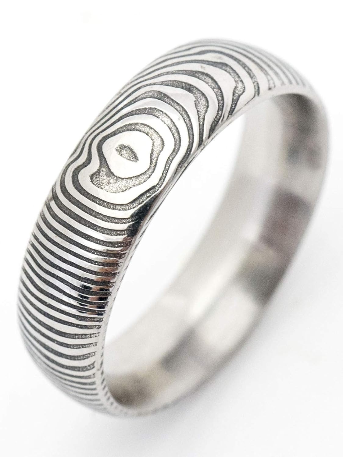 Handmade Mens or Womens Damascus Wedding Band Custom Made