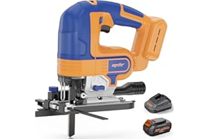 EASTYLE Cordless JigSaw Compatible with DEWALT 20V Battery,with 4Ah Battery & Charger,800-3200 SPM & 4 Cutting Positions,5.3" Wood/0.78" Aluminum Cuts,Dust Collection Port & Dual Safety Lock