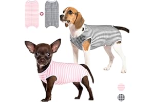 Due Felice 2 Packs Dog Surgery Recovery Suit Small Dogs Onesie for Surgery Female Male Dog Surgical Recovery Suit After Spayed Neuter Body Suit Anti-Licking Wounds Dog Cone Alternative