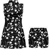Biyejit Women's Tennis Golf Dresses Zip Up Workout Athletic Sleeveless Dress with Shorts and Pocket Pickleball Outfits