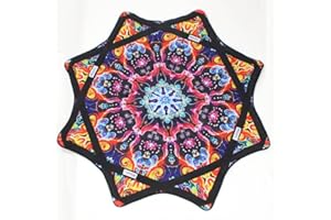 Mougee - Classic Flow Star - for Beginners & Advanced - Fun & Challenging - Double Stitched Flow Toy - Vibrant Colors & Patterns Durable - 27” Diameter - Kaleidoscope