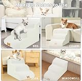 Nepfaivy 3-Step Dog Steps for Bed Non-Slip Foam Cover Beige 60x40x40cm view 6
