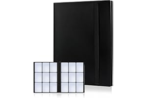 CLOVERCAT 9 Pocket Thin Card Binder, Flat Trading Card Binder for Sports Gaming, Baseball Card Binder, Football Card Binder, Storage Book 20 Page 360 Card Double Sided Pocket Album Yugioh, MTG (Black)