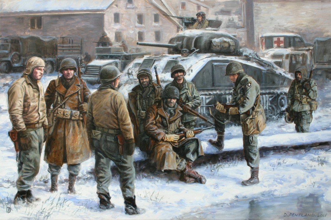 Cranston Fine Arts The Battered Band by David Pentland. WW2 DDay