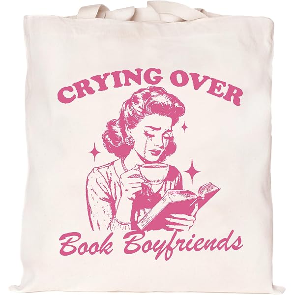 TSIIUO Damen Tragetasche „Book Lover“ – Lustige Baumwolltasche, Wiederverwendbar, 40 X 34 Cm