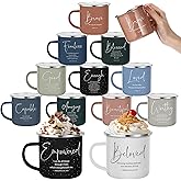 Mifoci 12 Pcs Christian Enamel Coffee Mugs Bulk 12 oz Bible Verse Coffee Mugs with Handle Religious Inspirational Cups for Church Sunday School Women's Day Coworkers Gifts (Bible Words,Boho Color)