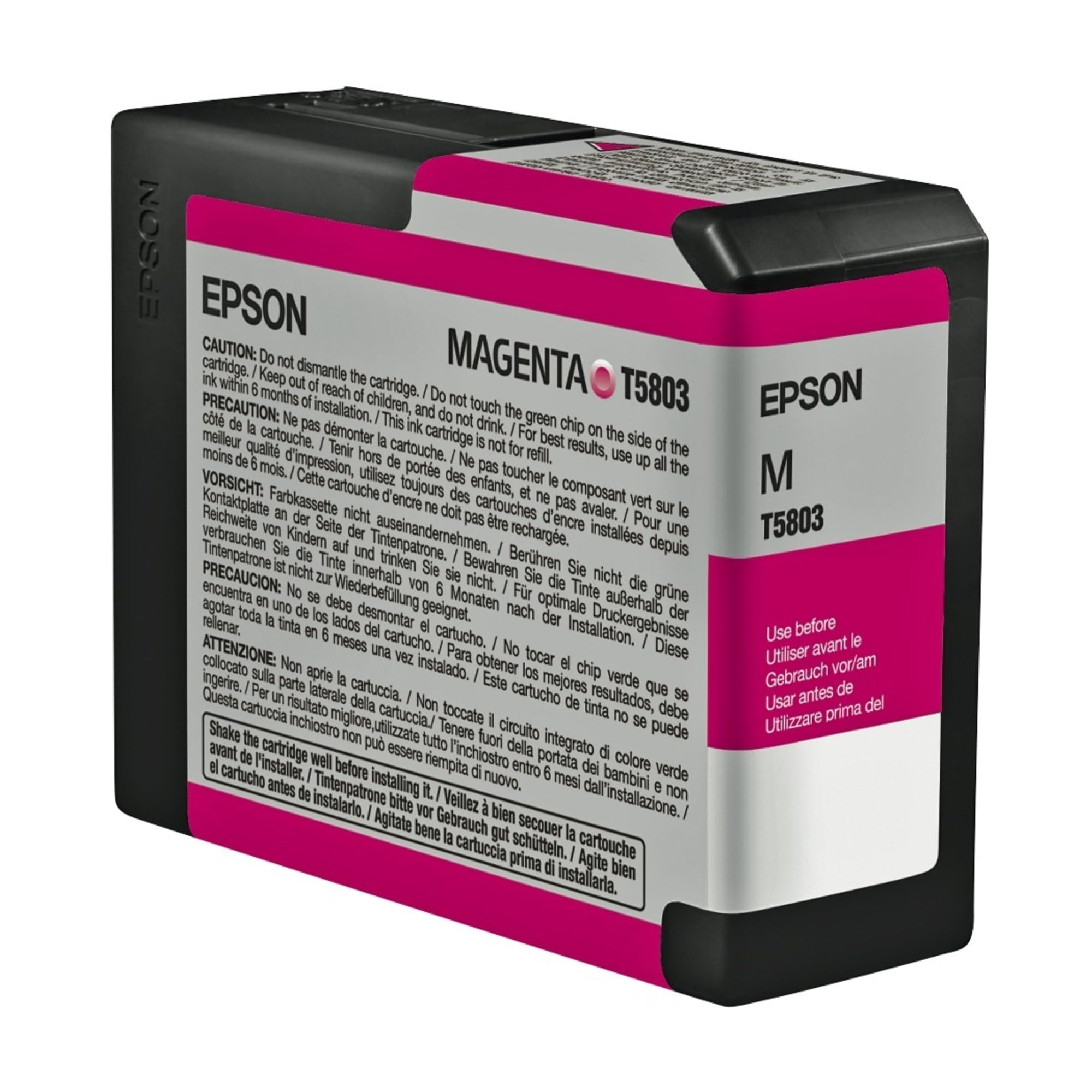 Epson Ink Cartridge 80 ml, Magenta T5803, Genuine, Amazon Dash Replenishment Ready