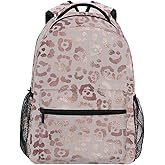 MNSRUU Student Travel School Backpack Elegant Rose Gold Leopard College Laptop Backpacks Business iPad Tablet Computer Bookbags for Adult Teen One Size