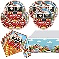 Fire Truck Party Supplies - 20 Plates, 20 Napkins & Large Tablecloth For Firefighter Birthday Theme