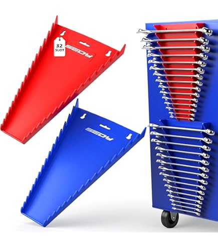 JSP Manufacturing Blue Wrench Organizer Tray - Holds 10 Tools, Portable & Wall Mountable