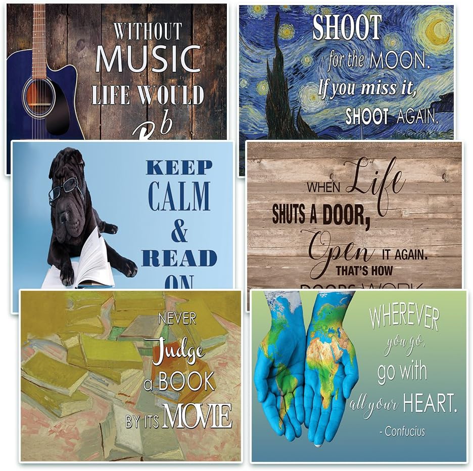 Creanoso Awesome Inspirational Postcards Set (60 Pack), unique designs with success inspired messages