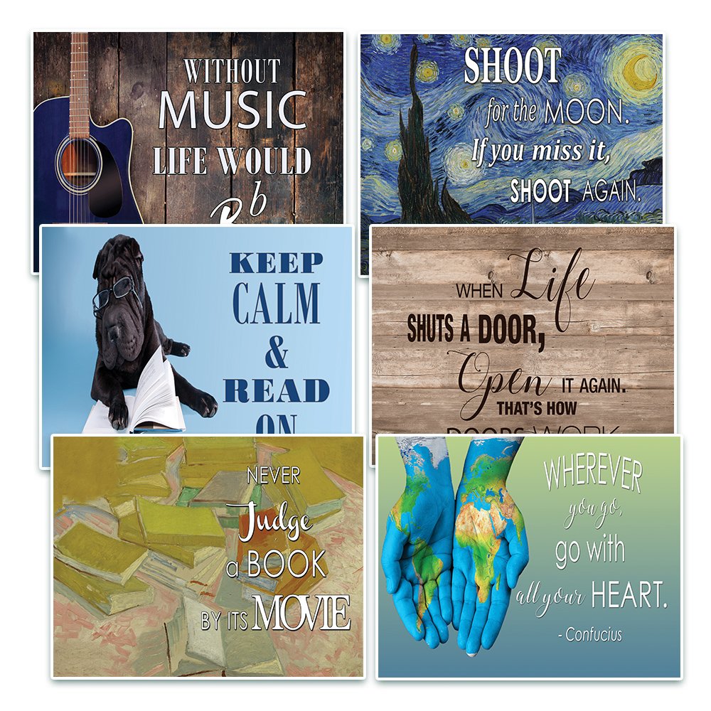 Creanoso Awesome Inspirational Postcards Set (60 Pack) - unique designs with success inspired messages, Great gift for encouraging and inspiring Men Women Teens Boys Girls
