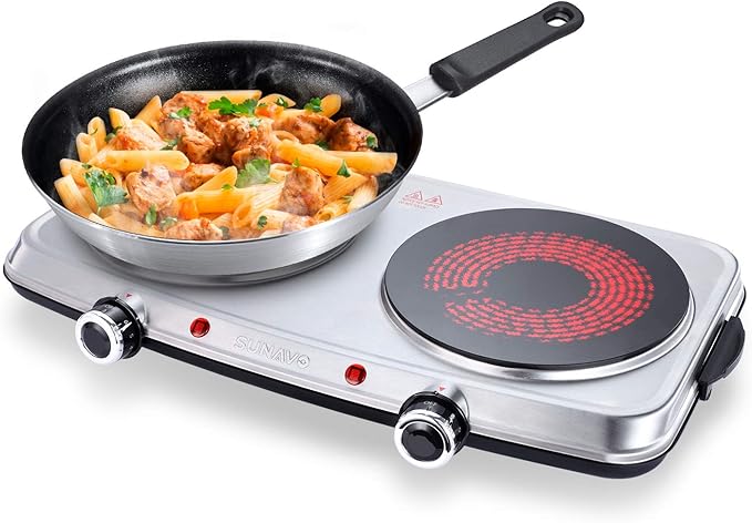SUNAVO Hornillo Electrico Portatil Vitrocerámica Placas Placa ...