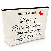 Sfodiary Cousin Birthday Gift Makeup Bags for Women Sister Best Friend Travel Cosmetic Pouch Friendship Christmas Graduation Gift for Bestie Sister