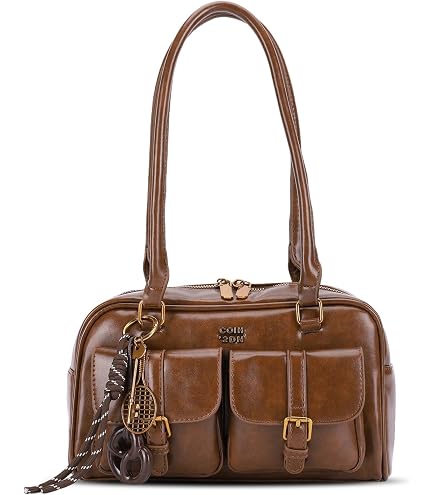HICARRY Shoulder Bag Retro Top Handle Bag Y2k 90s Multiple Pockets
