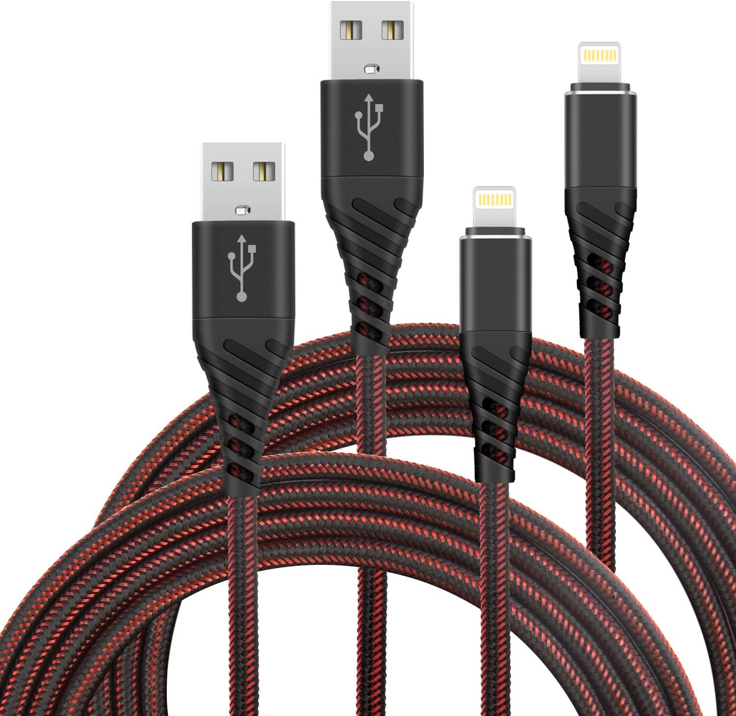 Long iPhone Charger 6ft, [Apple MFi Certified] 2 Pack 6 Foot Lightning Cables, Nylon Braided 6 Feet iPhone USB Charging Cable Cord for Apple iPhone 11/11Pro/11Max/ X/XS/XR/XS Max/8/7/6/5S/SE Wire