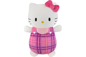 Squishmallows Original Sanrio 10in Plaid Hello Kitty HugMees – Ultrasoft Official Jazwares Plush (Medium-Sized)