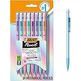 BIC Xtra-Smooth Pastel Mechanical Pencils, Medium Point, 0.7mm, 24-Count | Bulk Pack for School or Office Use | Smooth Writing Experience | No. 2 Lead for Standardized Tests