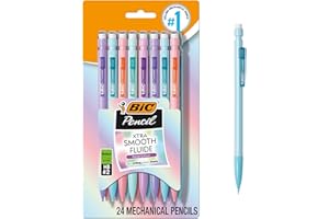 BIC Xtra-Smooth Pastel Mechanical Pencils with Erasers, Medium Point (0.7mm), 24-Count Pack, Bulk Mechanical Pencils for School or Office Supplies