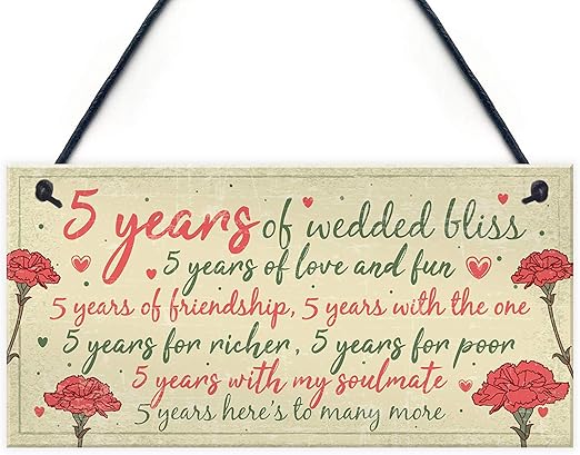Meijiafei 5eme Anniversaire De Mariage Carte Cadeau Husband Wife