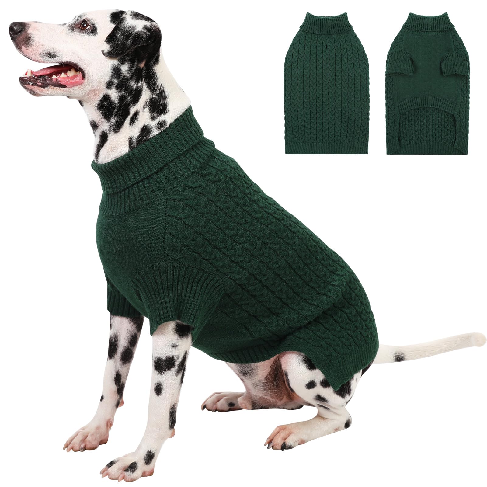 CITÉTOILE Knitted Pullover Dog Jumper, Turtleneck Dog Coat - Washable, Comfortable and Soft Winter Coat for Small to Large Dogs
