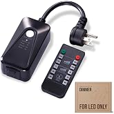 Brightech Smart Dimmer Plug for LED Outdoor String Lights, Comes with Remote Control, Works Up to Max Power 150W, Waterproof Commercial Grade Dimmer for Dimmable String Lights