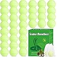 36 Pack Snake Repellent for Yard, Powerful Outdoor & Indoor Snake be Gone for Garden Lawn, Natural Snake Repellent Moth Balls for Outdoor Camping Fishing, Effective Repels Snakes Pets Safe Balls Green