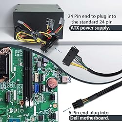 COMeap 24 Pin to 6 Pin ATX PSU Power Adapter Cable