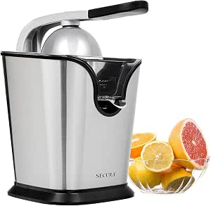 Secura - Exprimidor de cítricos eléctrico de acero inoxidable de 160 W,  color naranja : Hogar y Cocina - Amazon.com