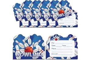 Bowling Invitation Cards, Bowling Birthday Party Supplies for Boys or Girls (bowling)