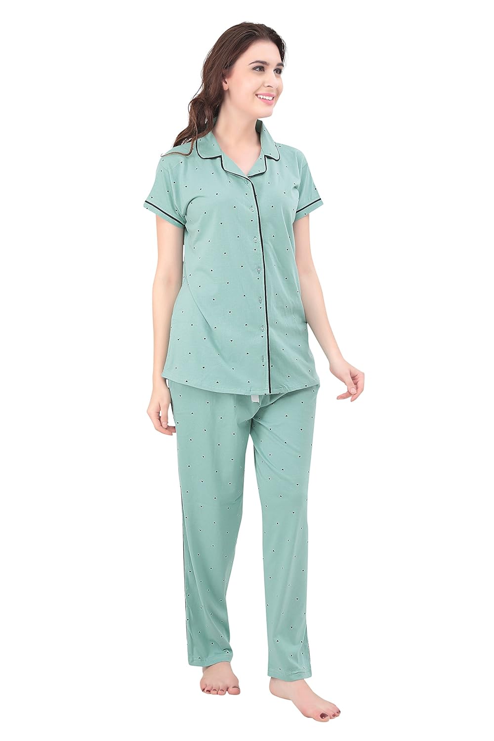 zeyo women's cotton night suit