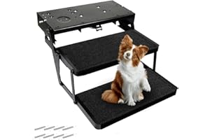 AFURKUOT RV Step Covers 22 inch, Non-Slip Heatproof RV Travel Trailer Step Cover 22” Wide, RV Step Carpet Stair Cover Camper Stair Rug for RV Trailer Steps, Black Camper Stair Carpet, RV Accessories, 2 Pack