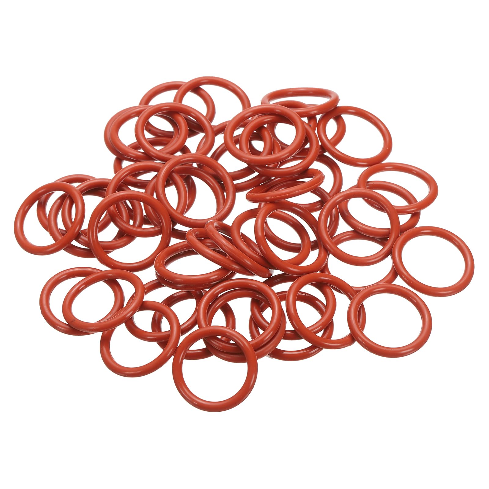 PATIKIL Silicone O-Ring 27mm OD 21mm ID 3mm Width, 50Pcs Metric VMQ Sealing Gasket Replacement for Plumbing Compressor Valves Repair, Red