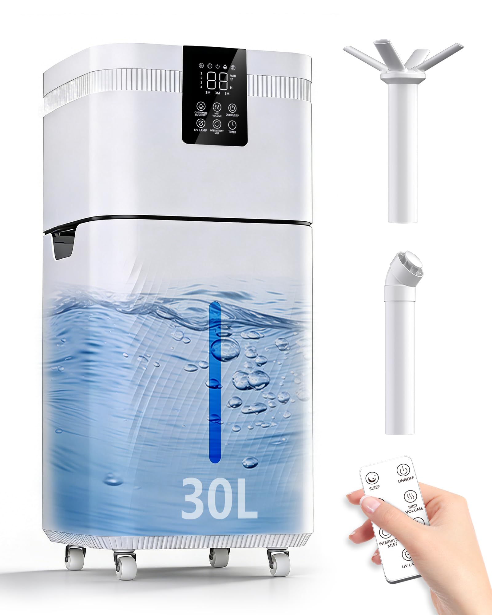 Photo 1 of **LEAKS WATER** 30L/7.93Gal Commercial Humidifier 4200 sq.ft, 3000ml/H Whole House Humidifiers with Top Fill, 4 Mist Mode, Timer for Plants, Office, Warehouse & Greenhouse